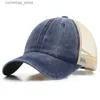 Ball Caps Vintage Washed Distressed Baseball Cap Custom Men Mesh Trucker Hat Casual Women Hip Hop Caps Kpop Snapback Sun HatsY240315