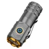 Strong Light, Long-Range, Super Three Eyed Aluminum Alloy Small Flashlight, Burst Bright, Mini Portable Outdoor Magnetic Suction Clip Cap Light 427038