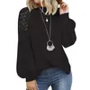 Women's Blouses Women Shirt Polyester Spandex Autumn Winter Blouse O-neck Long Sleeve Tops Lace Stitching Loose Fashion Scrub Tee