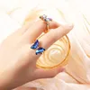 Anneaux de cluster réglables femmes filles dégradé couleur papillon ouvert anneau doigt mode bijoux cristal