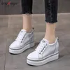 rhinestones white platform Sneakers Women Casual Shoes Wedge Platform Hidden Heels comfortable Ladies Sneakers Women Shoes 240309