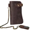 Men Leather Chain Wallet Card Holder Billfold Checkbook Trucker Biker Clutch276J