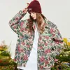 Men's Jackets Hip Hop Baggy Jacket Abstract Flower And Grass Embroidery Splicing Single Breasted Coat Couple Fashion Streetwear Autumn