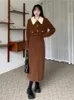 Sukienki robocze Dwuczęściowe zestawy damskie wyprzedzenie 2024 Autumn Corduroy krótka kurtka spódnica z długi rękaw