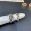 Anillo de plata de ley 925 de marca dupe de alta calidad para mujer, versión ancha