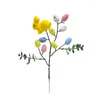 Flores decorativas linda exibição floral de páscoa flor artificial ramo de ovos buquê presente para famílias
