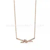 Designer High version V Jindi Home Diamond Knot Pendant Necklace with 18K Gold Plating for Women Live Broadcast