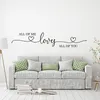 Autocollant mural en vinyle avec citation d'amour pour Couple et famille, étiquette de mariage, pour chambre à coucher, tout de moi t'aime, décor pour salon, 2334 240312