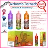 Retail Airbomb Tornado 9000 Puff Disposable E Cigarettes 600mAh Rechargeable Battery 18ml Pod Mesh Coil 9k Puffs Vape Pen