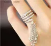 Cluster Ringe Hohe Qualität Retro Silber Farbe Luxus Zirkonia Mit Lange Quaste Ring Für Frauen Schmuck Kupfer Ring Für hochzeit Frauen L240315