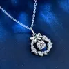 Luxury Designer 925 Sterling Silver Moissanite Necklaces Christmas wreaths pattern Pendant Jewelry for Women