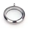 Pendant Necklaces 10Pcs/Lot 20-40mm Round Memory Coin Holder Locket Stainless Steel Floating Po Relicario Colgantes Jewelry Wholesale