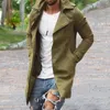 Giacche da uomo Trench da uomo Elegante risvolto slim fit con tasche Giacca streetwear antivento per l'autunno Taglie forti