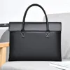 Briefcases Briefcase Women Executive PU Leather Handbag Office Work Business Commuting Meeting Simple Durable Bag For Man 14 Inch Laptop