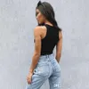 Sommer weiße Damen Tops T-Shirts Crop Top Stickerei Sexy Schulter schwarz Tank Top lässig ärmellose rückenfreie Top Shirts Luxus Designer einfarbige Weste 297 786