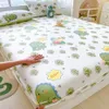 100% Cotton Elastic Bed Sheets Sets Double Bed Flower Pring Fitted Sheet 2pc Pillowcases Single Queen King Size Bed Cover B99G 240311