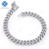 Xingyao ädelstenar smycken isade klipp 8mm coola herrar miami kubansk länk halsband hip hop moissanite diamant bling prong mode kedja