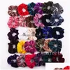 Party Favor 36 Color Women Girls Elastic Hair Rope Vintage Veet Hair-Ring SyTrAtine Hair-Loop Ponytail Hairband T9I002248 Drop Dheaq