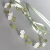 Pinces à cheveux, bandeaux à fleurs de printemps pour femmes et filles, accessoires avec feuilles blanches et vertes, diadèmes et couronnes simples, bijoux