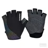 Cykelhandskar Darevie Reflective Half Finger Glove Mtb Road Högkvalitativ svamp vadderad Super Light Soft Bike