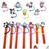 Drinking Sts 44 Colors Cats Kuromi Melody Sile St Toppers Accessories Er Charms Reusable Splash Proof Dust Plug Decorative 8Mm Party D Otaxh