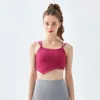 Lu Align Citron Rib Top Femmes Soutien-Gorge De Sport Double Spaghetti Sangle Fiess Bralette Haute Suppprt Yoga Débardeurs Push Up Entraînement Rembourré Underwea