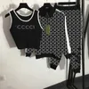 Kvinnors spårdräkter designer kvinnor väst toppar byxor smal fit tank långa ärmar blixtlås jacka casual sweatpants waistcoat chic sweatshirt byxor set ixjc