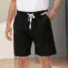 Мужские шорты на шнурке, пляжные, летние для фитнеса с эластичными карманами на талии для бега, активного отдыха, повседневные мужские шорты