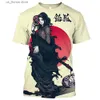 Camisetas para hombres Geisha japonesa Samurai Camiseta para hombre Cuello redondo Casual Short Slve Tops Ropa para hombre Verano de gran tamaño Harajuku Strtwear Y240315