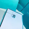 Designer High Version V Gold Tiffany and Co Blue Email Gift Box Collier pour Femmes Mode Lumière Luxe LOVE Bow Pendentif Clavicule Chaîne