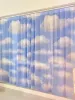 Zasłony niebieskie niebo sztuka wzór sypialni transmitowanie zasłony zdjęcie tło ścian