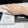 DF New MIU Letter Super Flash Diamond Bracelet Super Immortal Versatile High end Bracelet Small Crowd Full Diamond Japanese and Korean Versatile Female Style