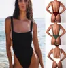 MJ41 2019 Sexy One Piece Swimsuit Kobiety kąpielowe stroje kąpielowe Kobieta Solid Black Backless Monokini Bathing Suit8161041