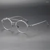 Lunettes de soleil Cadres Marque Japonaise KJ-30 Ronde Double Pont Lunettes Hommes Pur Titane Lunettes Femmes Argent Lunettes De Luxe