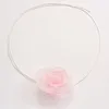 Hänghalsband romantiska rosa garnblomma halsband för kvinnor trendiga smycken utsökta vintage charm klassisk koreansk stil halskedja