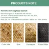 Baskets Rectangle Wicker Storage Box with Handle Large Seagrass Baskets laundry Cosmetic Gadgets Toys Organizer for Home Bathroom Decor