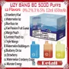 Vendita al dettaglio UZY Bang BC5000 Puff monouso E sigaretta 650mAh Batteria ricaricabile 12 sapori 12ml 0% 2% 3% 5% 5k Puffs Vapes Pen