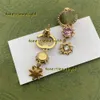 Stud Pink Big Jewel Dangle Charm Gold Flower Eardrop Full Diamonds Double Letters Geometry Design Ear Stud 2024 Designer Earrings Jewelry Fashion Gift Women Stores