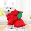 Hundkläder Apple Christmas Costume Hoodie Cat Pet Cloth Clothes Puppy Sweatershirt Halloween Soft bekväm Jumpsuit Cotton Coat Outfit