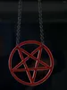 Pendant Necklaces Fashion Inverted Black And Red Pentagram Satanic Symbol Necklace Unisex Amulet Jewelry