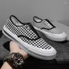 Casual Shoes Men Canvas Fashion Print Flat Skate Vulcanize Young Man Street Cool Slip-On Loafers