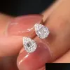 Stud 2023 Choucong Brand Earrings Classical Jewelry 925 Sterling Sier Princess Cut White Topaz Cz Diamond Gemstones Party Water Drop Dhnpw