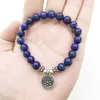 SN1039 Äkta Lapis Lazuli -armband Natural Stone Bead Mens Armband Chakra Spiritual Yogi Gift Free Frakt