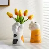 Vase Design griffe de chat, décoration de pièce esthétique, Pot de fleur de maison, Vases décoratifs de Table moderne, ornements créatifs d'étagère mignons 240307