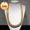 20mm 3 줄 파열 다운 마이애미 아이스 아웃 500G Real 10K Solid Gold Cuban Link Moissanite Chain