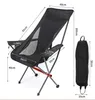 Camp Furniture Dikecloud Foldable Armrest Moon Chair Aluminum Fishing Backrest Chairs Portable Oxford Folding Armrest Lounge Chair for Camping YQ240315