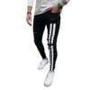 2024 Men's Distressed Elastic Small Leg with Printed Jeans for Men's New Styles