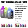 Zooy Diamond 15000puffs Vape Pouffle Pouffle à cigarette électronique jetable Eu Warehouse