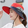 Créateur de mode 9002 chapeau d'été pour femmes chapeau de parasol en plein air trou de prêle pêcheur soleil respirant alpinisme h236y