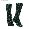 Chaussettes pour hommes Chaussette folle drôle pour hommes Motif extraterrestre Hip Hop Vintage Motif sans couture Alien Imprimé Garçons Crew Chaussette Nouveauté CadeauC24315